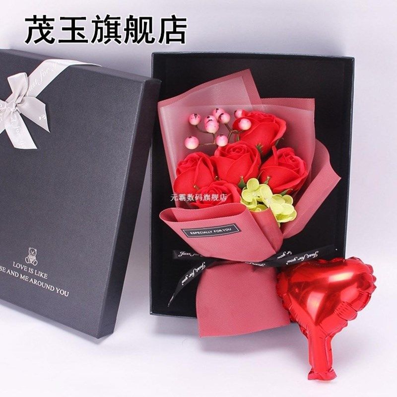 rose gift box artificial soap flower roses holding bouquet w