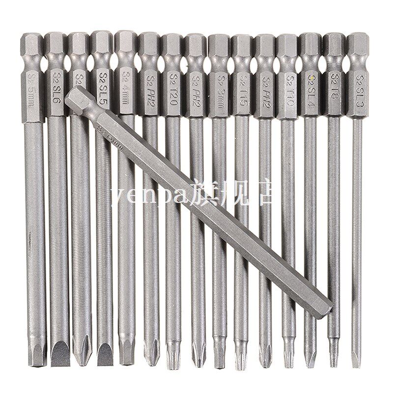 16Pcs 100mm Hex Shank Magnetic Hex Head Screwdriver Bits Ele