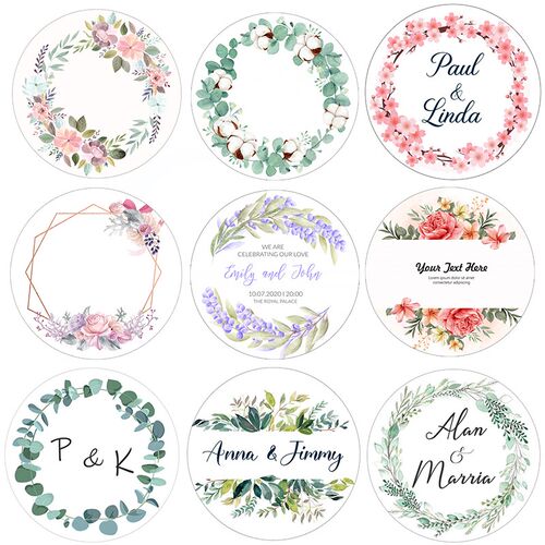 Custom Logo Wedding Birthday Party Sticker Personalized Des