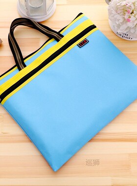 Bedomite A4 Portable Document Bag canvas zipper bag multi-la