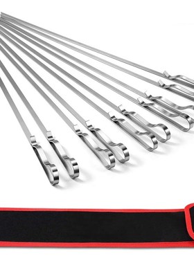 Premium Kabob Skewers, 10 Pieces 17 Inch Stainless Steel Gri