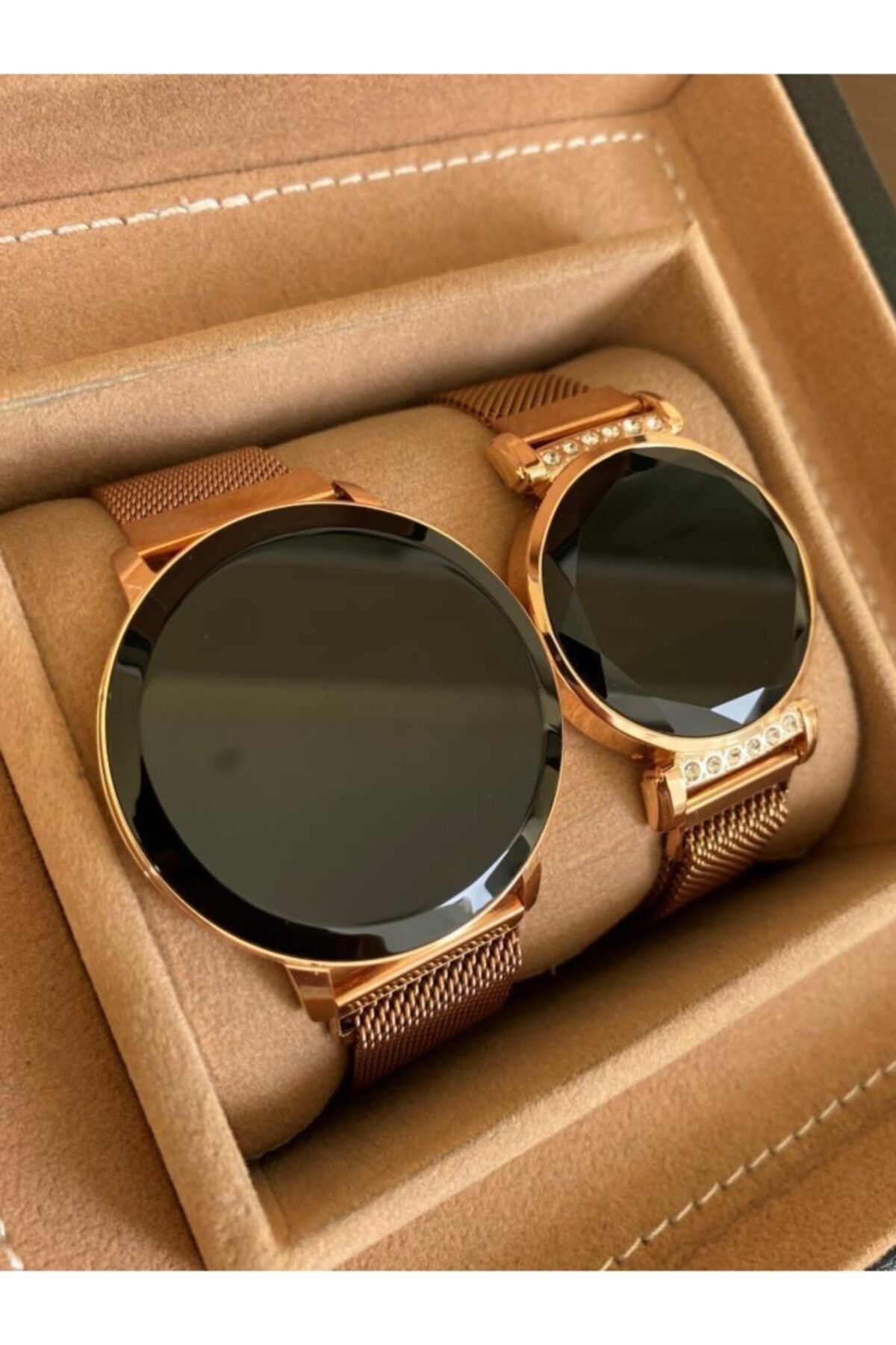 Rose Gold Color Mesh Magnet Cord Touch Screen Dear Watches