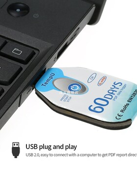 Waterproof USB 2.0 PDF Disposable Temperature Data Logger 60