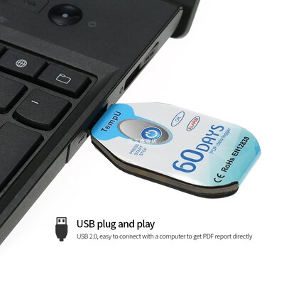 Waterproof USB 2.0 PDF Disposable Temperature Data Logger 60