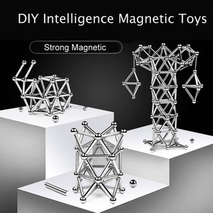 3D DIY Designer Magnetic Building Blocks Magnet Sticks & Met