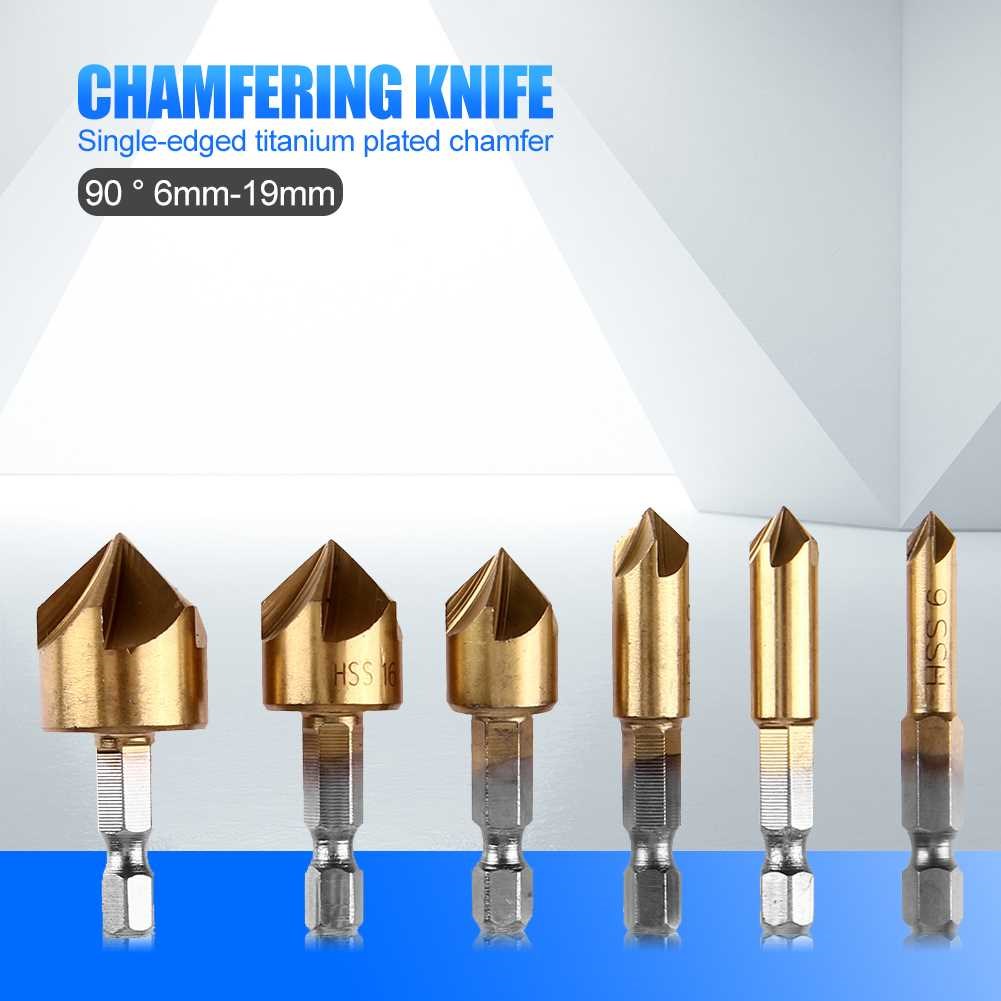 6mm-19mm Drilling HSS Woodworking 90 Degree Countersink Cham