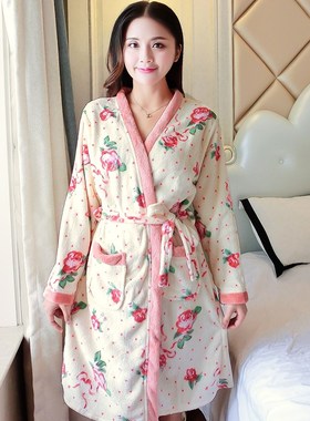 Cartoon Lovely 2018 Thicken Nightgowns Winter Bathrobe Women