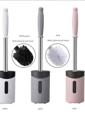 Long Handle Toilet Brush Holder Wall-Mounted Cleaning Brush