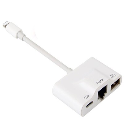For Lightning to Premium Ethernet Adapter RJ45 LAN Wired Net