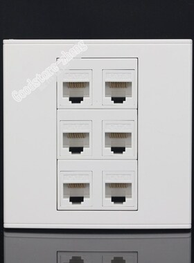 Wall Socket Plate 6 Ports LAN Network RJ45 Cat6 Port Panel F