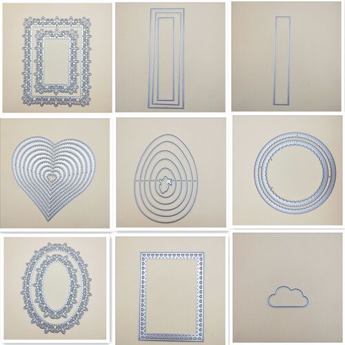 Stitched Rectangle frame Metal Cutting Dies Circle Frame Fo