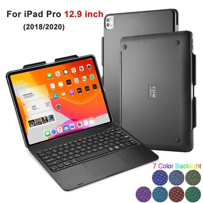 For iPad Pro 12 9 Case with Keyboard 7 Color Backlit Full A