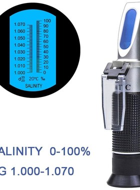 Handheld 0- Salinometer Salinity Refractometer Meter Sal