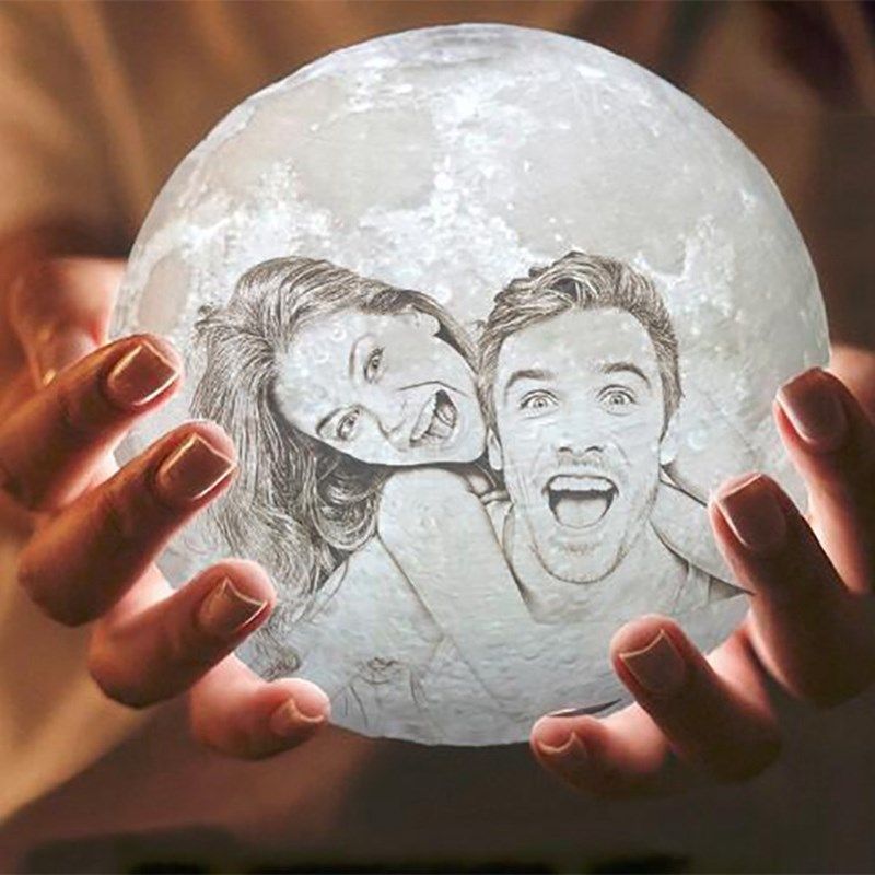 Personalized Photo 3D Print Romantic Moon Lamp Night Light