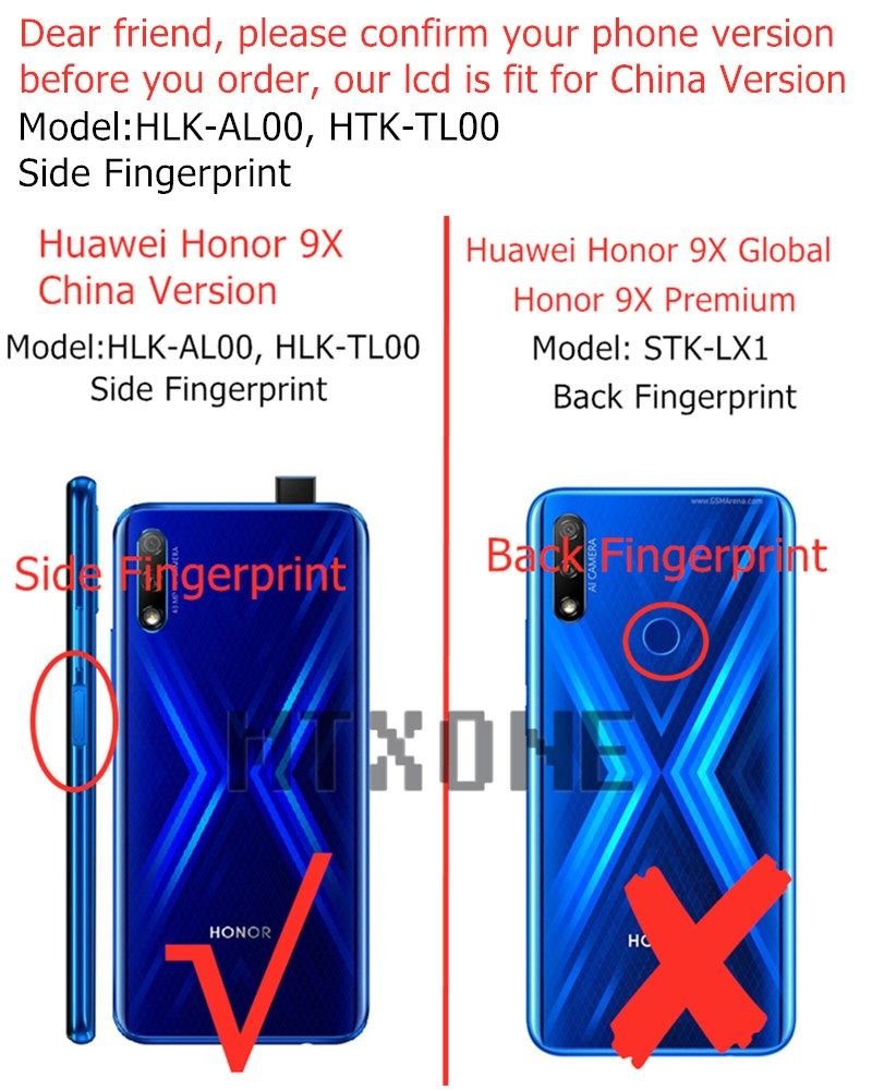 Original for Huawei Honor 9X China HTK-AL00 HTK-TL00 Pro  LC