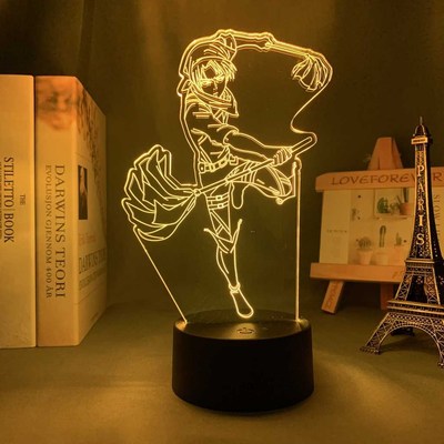 Anime 3d Lamp Attack on Titan Levi Ackerman for Bedroom Deco