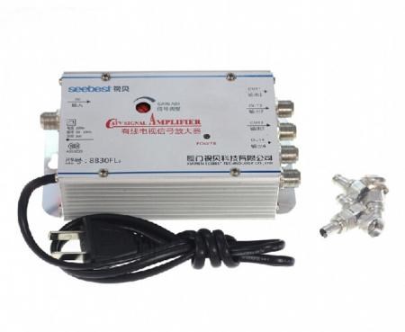 4 Way CATV VCR TV Antenna Signal Amplifier Booster Splitter