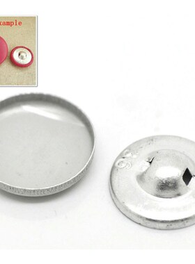 100 Sets Aluminum Tone Backs Cover Metal Buttons 21mmx21mm(7