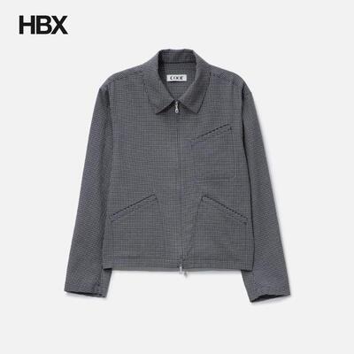 COOR Micro Check Shirt Zip-Up 外套男HBX