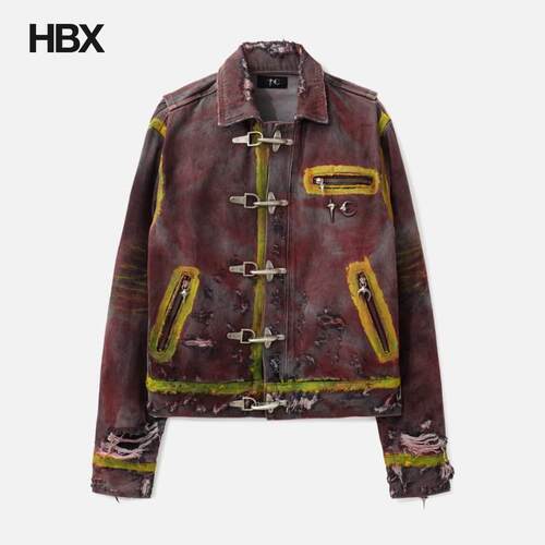 THUG CLUB Red Washed Painted Line Jacket 外套男HBX