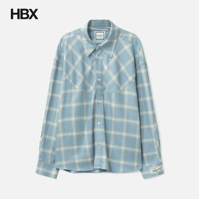 Wooyoungmi Blue Gradient Check Western Shirt 衬衫男HBX