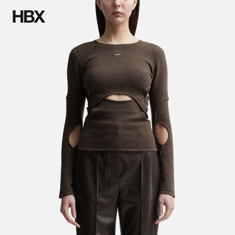 Lesugiatelier CUT-OUT WOOL AND CASHMERE BLEND TOP 针织衫女