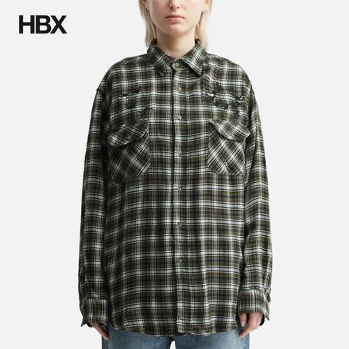 BASKETCASE Upcycled Parachute Flannel Shirt 长袖衬衫 HBX