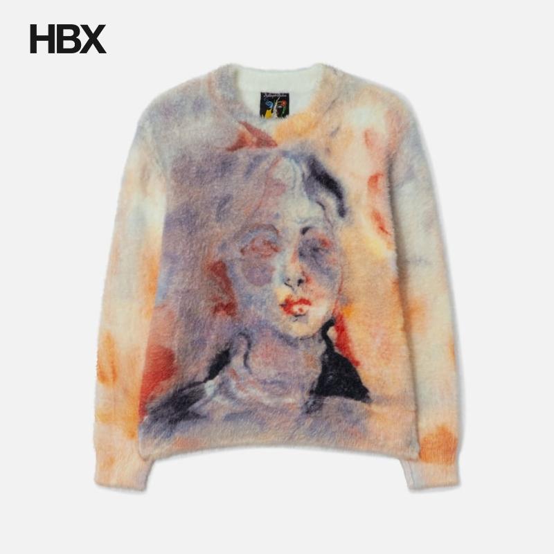 KidSuper Watercolor Face Mohair Sweater 针织衫男HBX