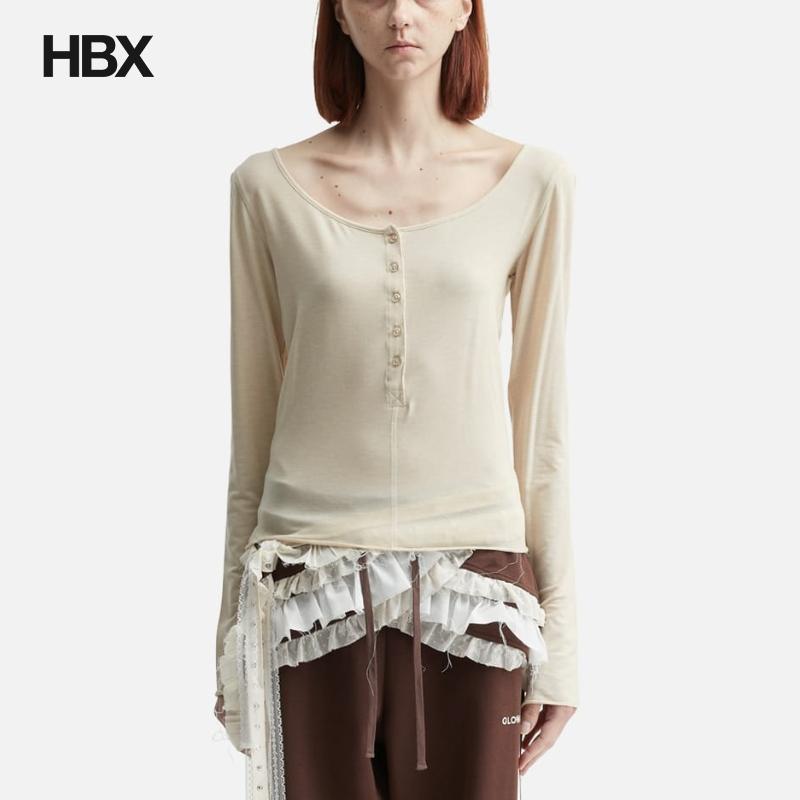 Glowny FADE BUTTON LONG SLEEVE 长袖T恤女HBX