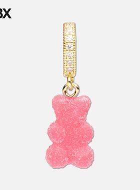 Crystal Haze Fizzy Nostalgia Bear Pave Connector 项链女HBX