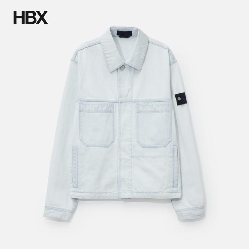 Stone Island/石头岛 Light Bull Denim Ultra 牛仔外套男HBX