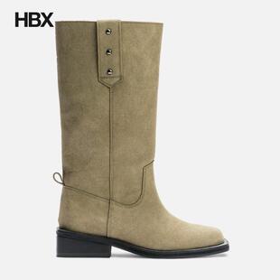 Deinet Natural Suede Biker Boots 靴女HBX