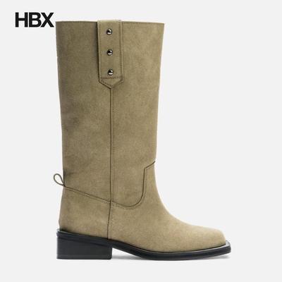 Deinet Natural Suede Biker Boots 靴女HBX