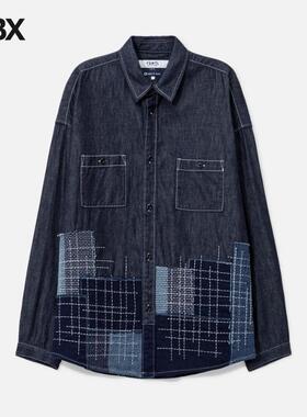 FDMTL Denim Sashiko Shirt Rinse 长袖衬衫男HBX