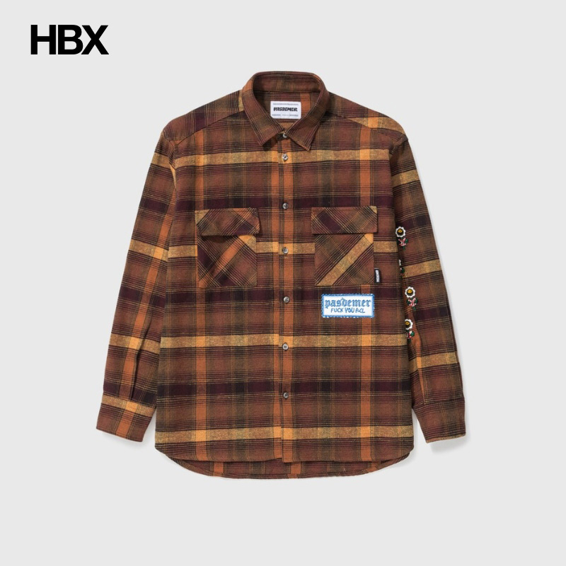 PAS DE MER Fuck You All Flannel Shirt恤衫男HBX