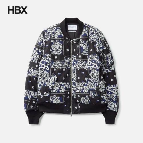 NOMARHYTHM TEXTILE Overdyed Patchwork Bandana 飞行员夹克 HBX