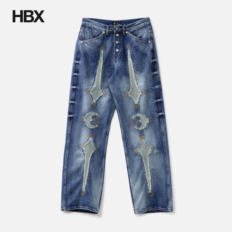 THUG CLUB TC Bone Leather Denim Pants 牛仔裤男HBX