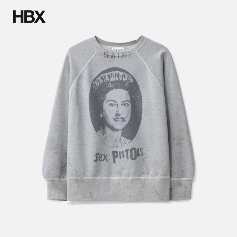 Saint Michael Saint Mxxxxxx Sex Pistols Queen 无帽卫衣男