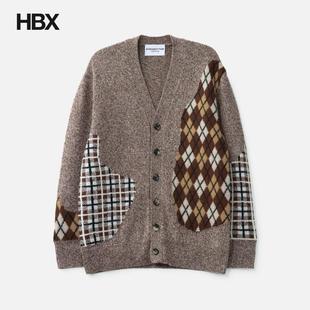 Check Mix NOMARHYTHM 针织衫 Argyle Cardigan HBX TEXTILE