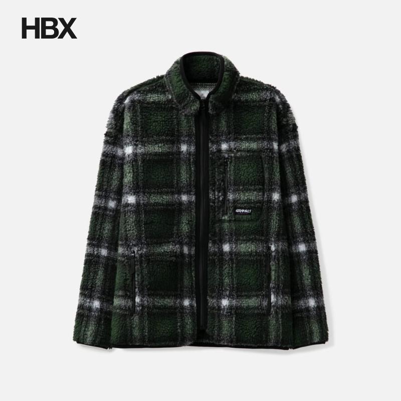 Gramicci SHADOW PLAID SHERPA JACKET 保暖抓绒外套男HBX