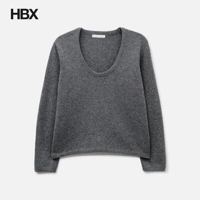 Moondal Ellen U-Neck Knit In Gray 针织衫女HBX