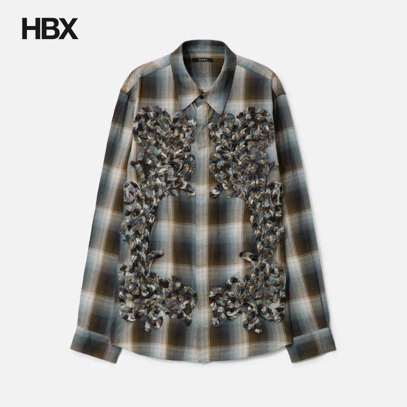 TAAKK Check Embroidery Shirt 长袖衬衫男HBX