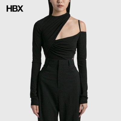 Nensi Dojaka Gathered Asymmetric Long Sleeve Bodysuit 连体衣