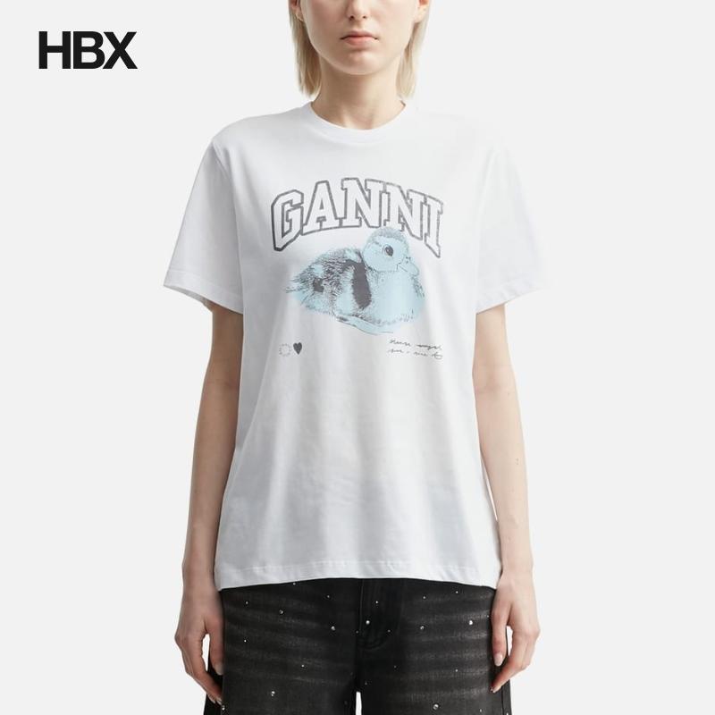 Ganni Basic Jersey Duckie Relaxed T-shirt T 恤女HBX