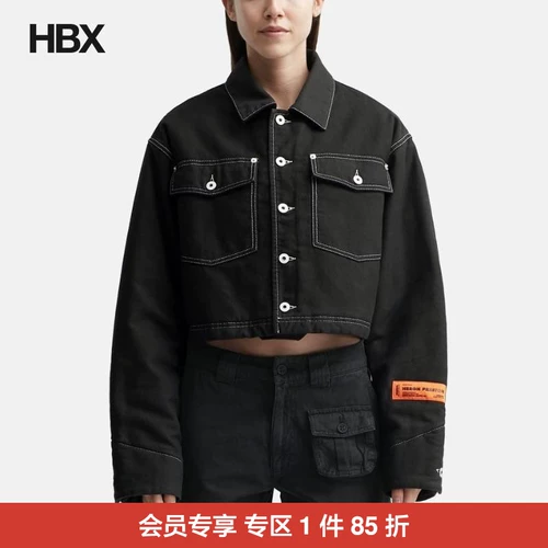 Heron Preston УКОРОЧЕННАЯ КУРТКА С БЕЛОЙ СТРОЧКОЙ Куртка женская HBX