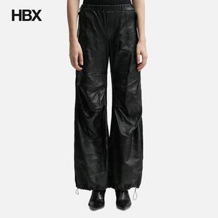 CARGO LEATHER PANTS 长裤 女HBX ANDREĀDAMO 休闲裤 WET