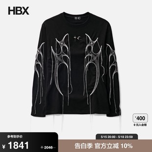 Fringed 长袖 Tribal shirt Pattern Long THUG T恤 Sleeve CLUB