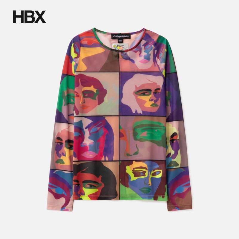 KidSuper Faces Printed Mesh Shirt 长袖T恤HBX