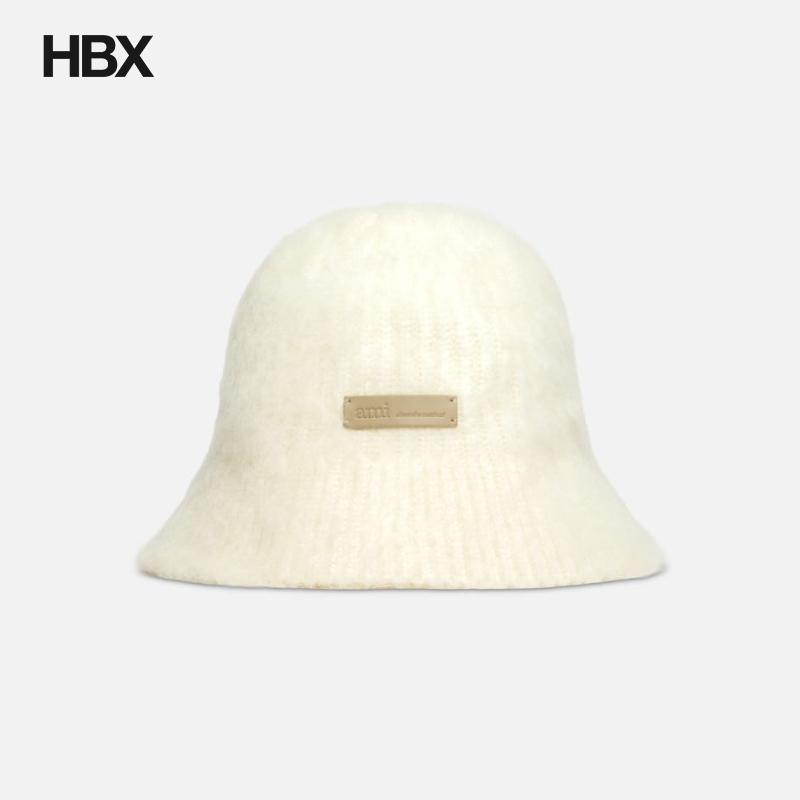 White Mohair Ami Bucket Hat 帽子男HBX