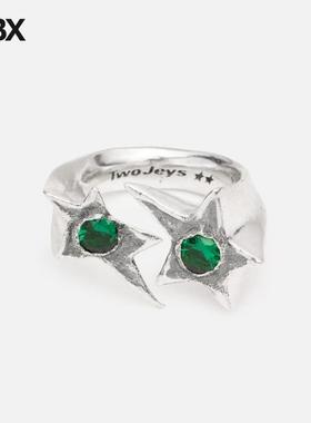 TwoJeys Green Two Stone Ring 戒指 HBX